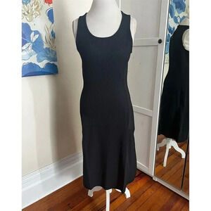 Athleta Women's Sleeveless Ribbed Midi Dress Black Size M